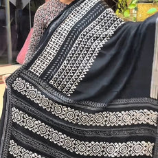 Ajrakh modal silk saree ZA7788