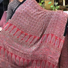 Ajrakh modal silk saree ZA7788