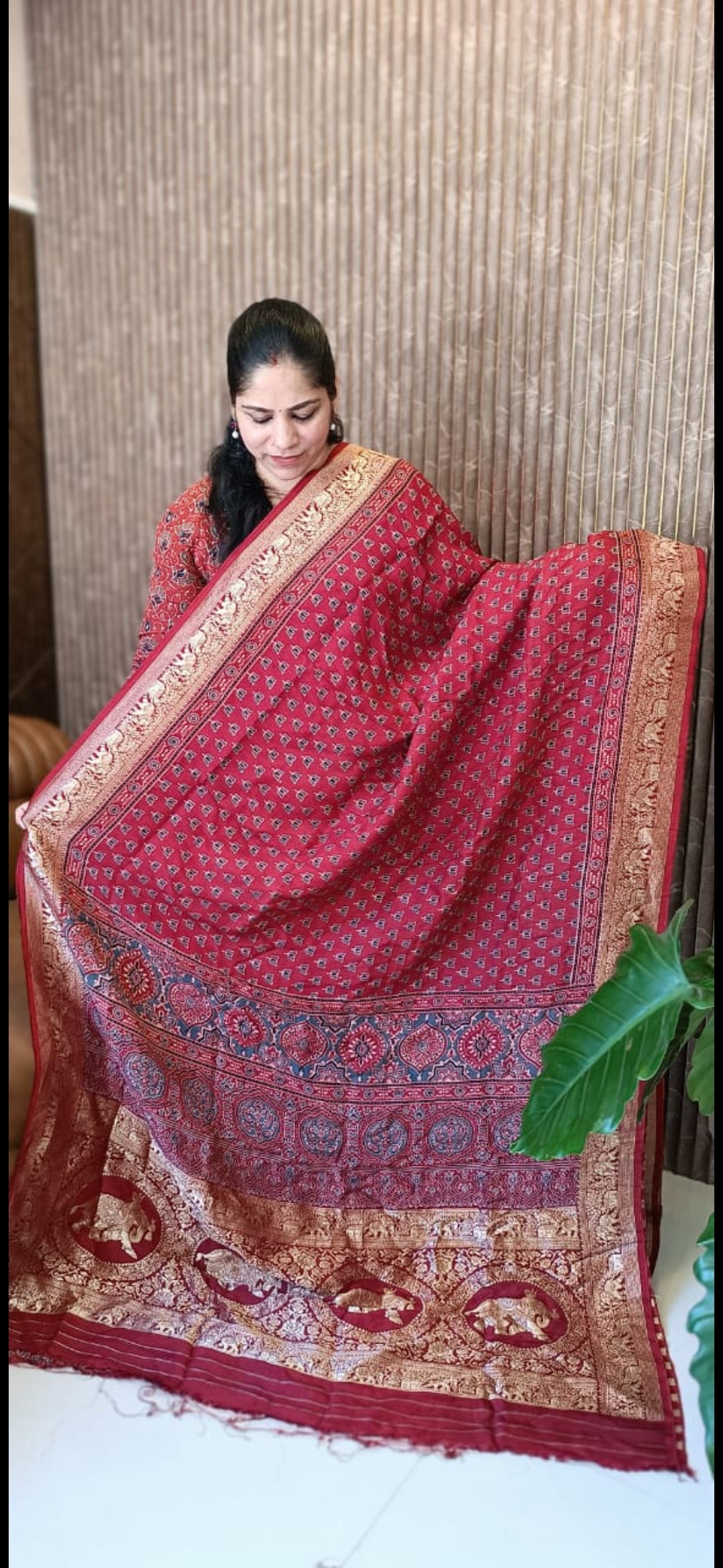 Ajrakh Hand Block Printed Dupatta