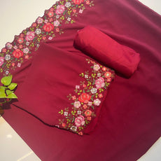 Pure georgette with machine embroidery - NA101