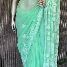 Lucknowi Chikankari Saree - PRV28