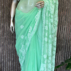 Lucknowi Chikankari Saree - PRV28