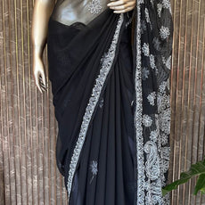 Lucknowi Chikankari Saree - PRV28