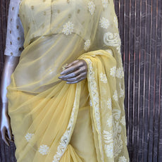 Lucknowi Chikankari Saree - PRV28