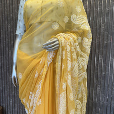 Lucknowi Chikankari Saree - PRV28