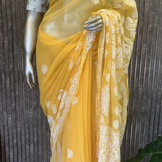 Lucknowi Chikankari Saree - PRV28