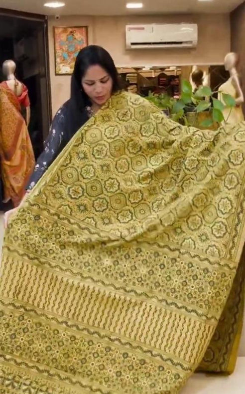 Ajrakh cotton sarees