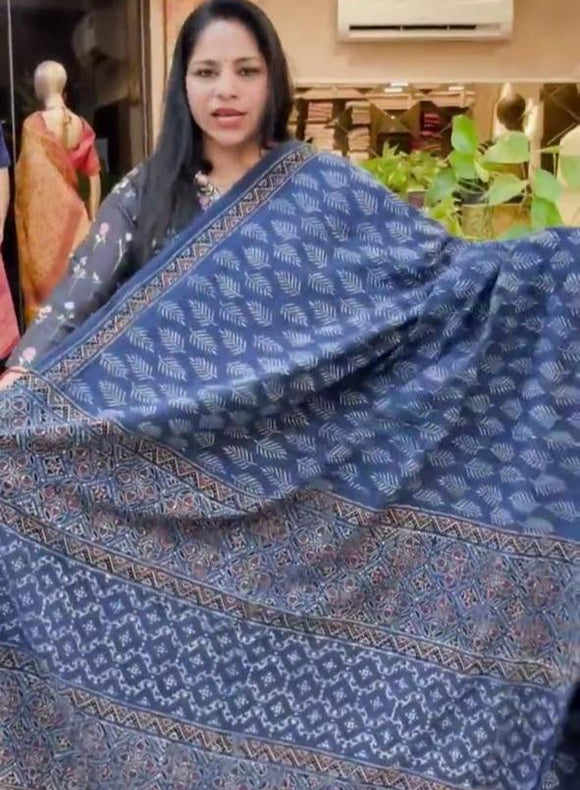 Ajrakh cotton sarees