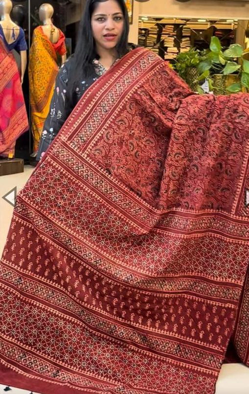 Ajrakh cotton sarees