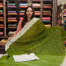 Organza Sarees with Hacoba blouse butt - NA01