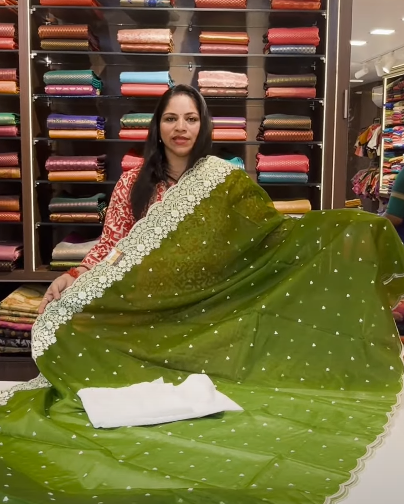 Organza Sarees with Hacoba blouse butt - NA01