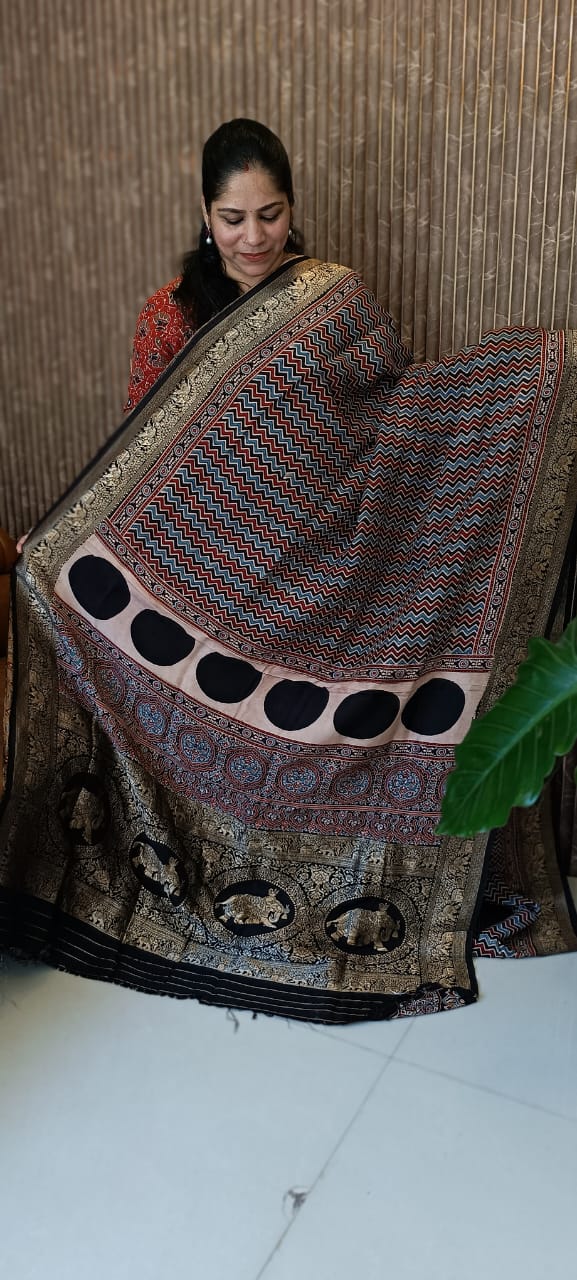 Ajrakh Hand Block Printed Dupatta